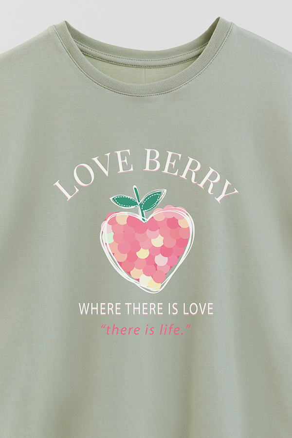 REMERA GIRL OVER LOVE BERRY