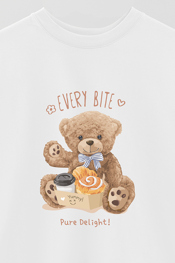REMERA OVER ESTAMPADA UNISEX TEDDY EVERY BITE