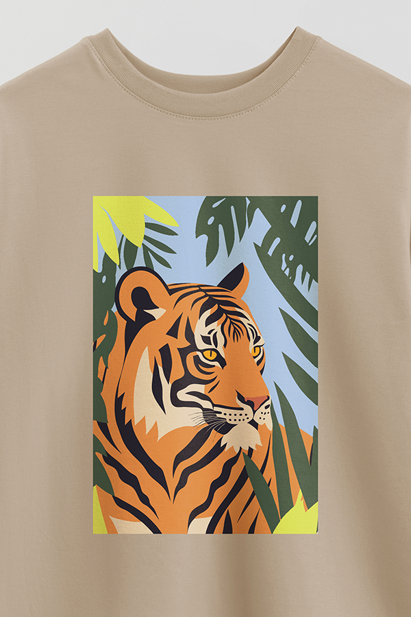 REMERA OVER ESTAMPADA TIGER B5