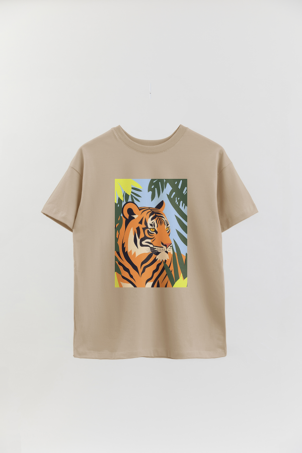 REMERA OVER ESTAMPADA TIGER B5