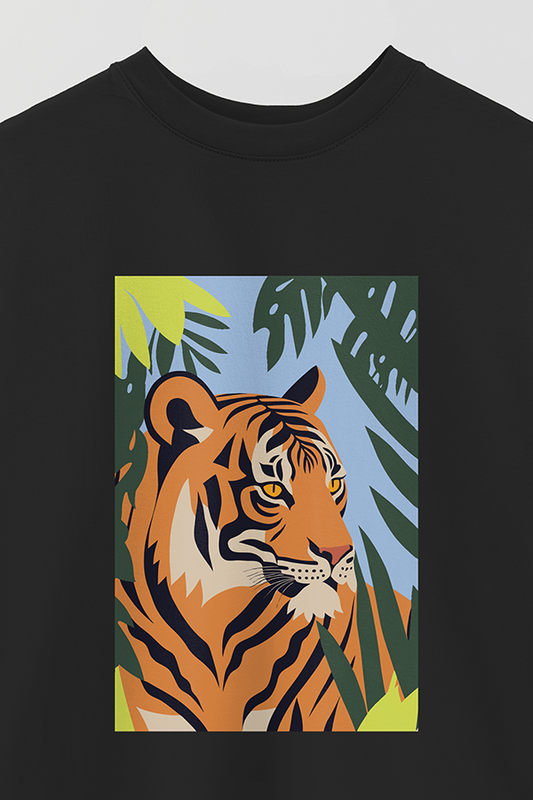 REMERA OVER ESTAMPADA TIGER B5
