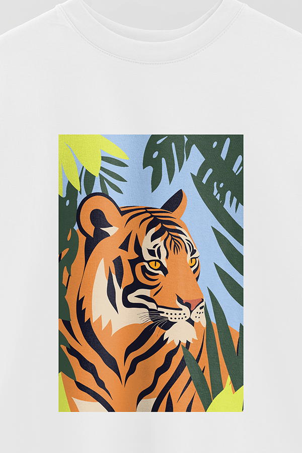 REMERA OVER ESTAMPADA TIGER B5