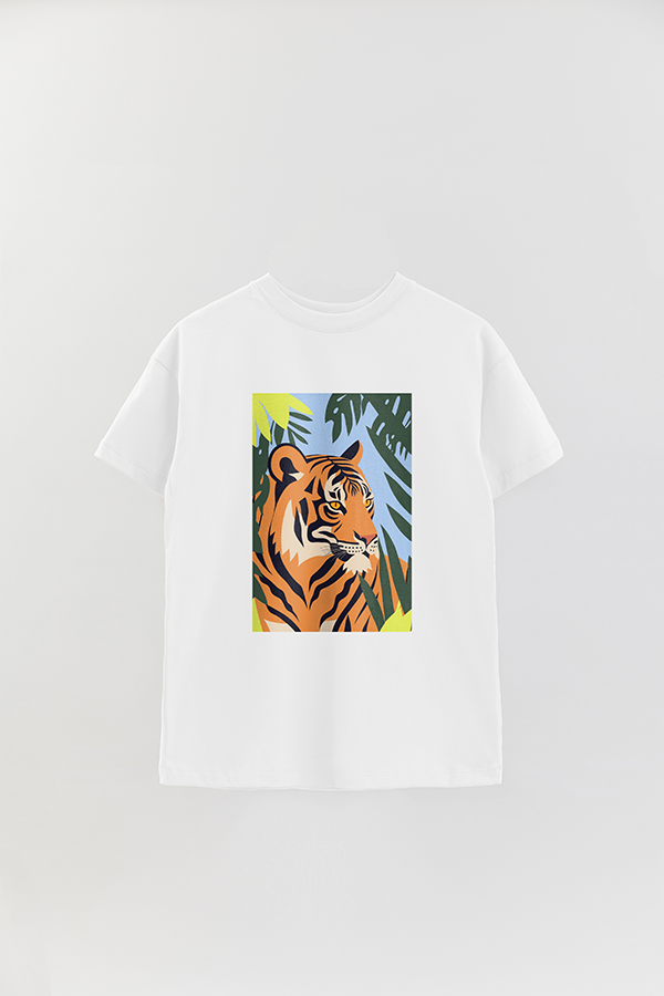 REMERA OVER ESTAMPADA TIGER B5