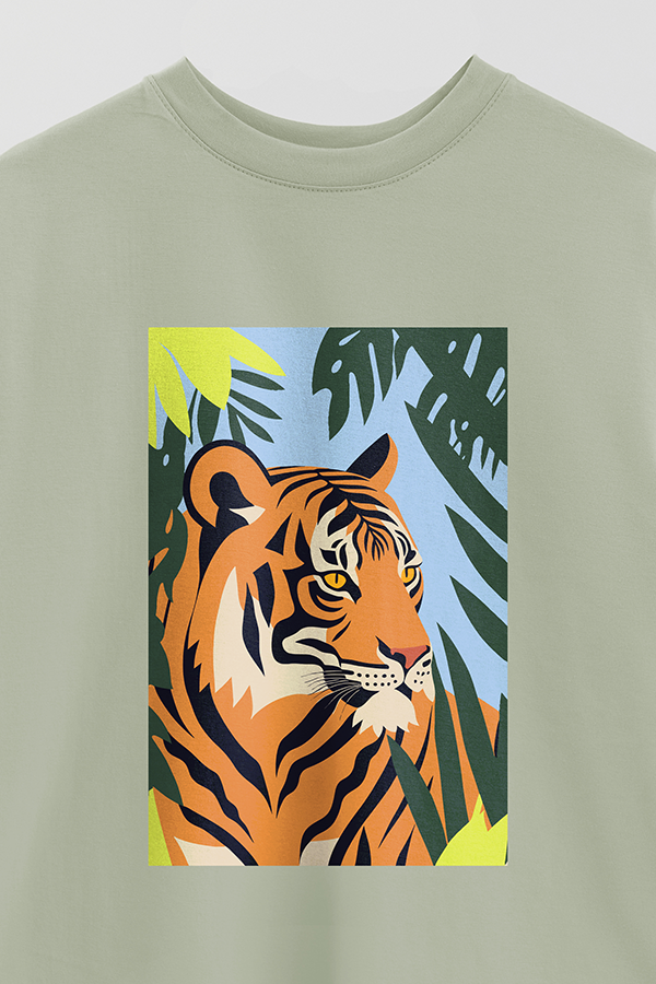 REMERA OVER ESTAMPADA TIGER B5