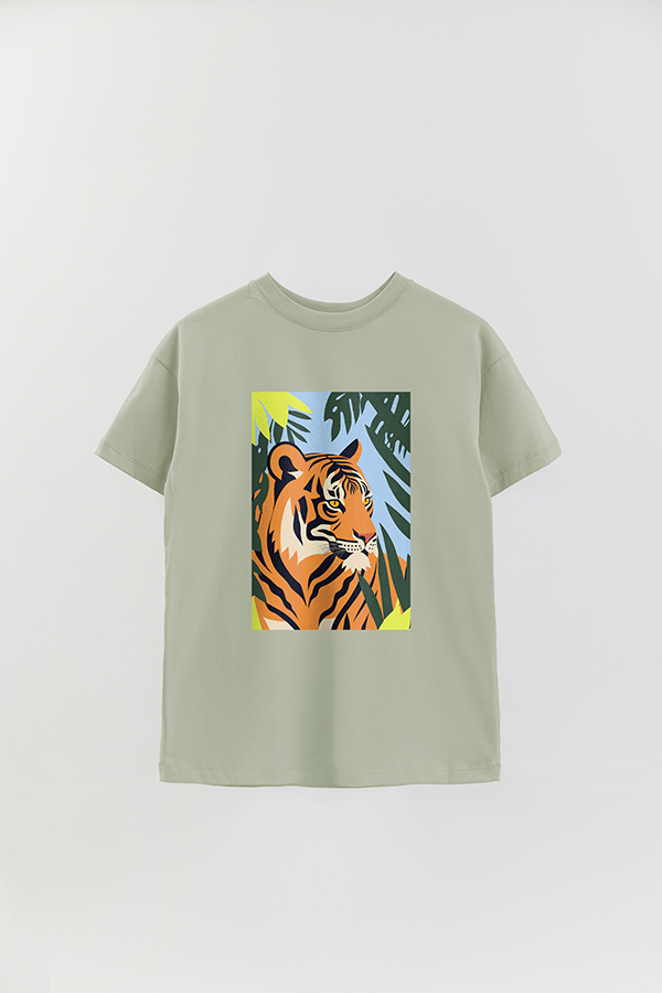 REMERA OVER ESTAMPADA TIGER B5