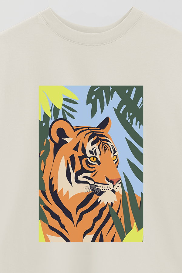 REMERA OVER ESTAMPADA TIGER B5