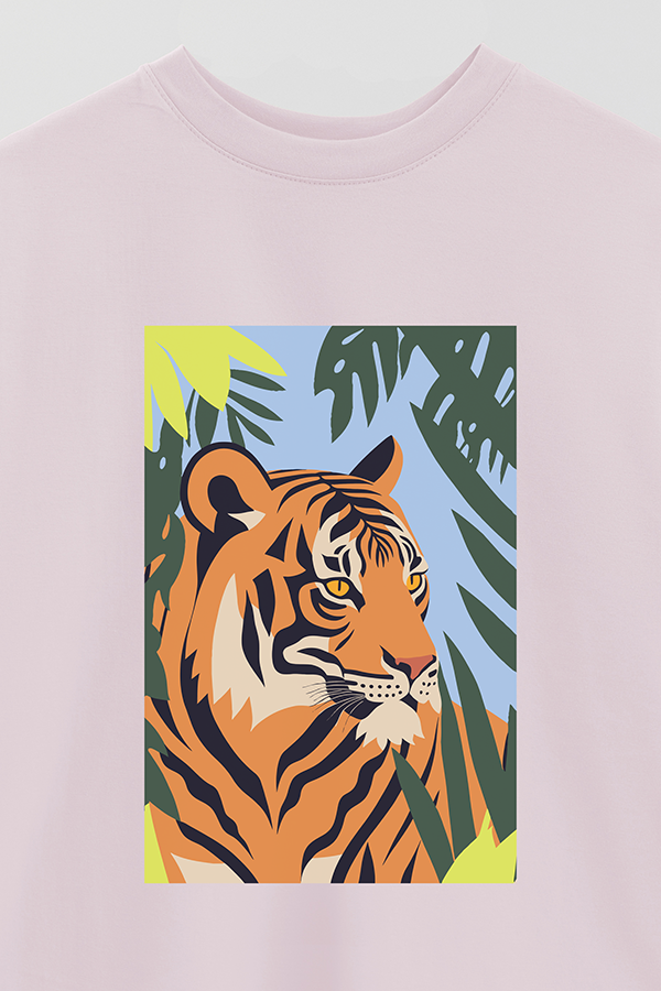 REMERA OVER ESTAMPADA TIGER B5