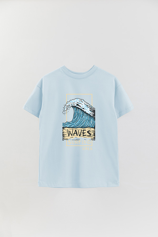 REMERA OVER ESTAMPADA WAVES SURFING 2