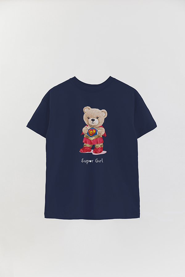 REMERA OVER ESTAMPADA UNISEX TEDDY SUPER GIRL