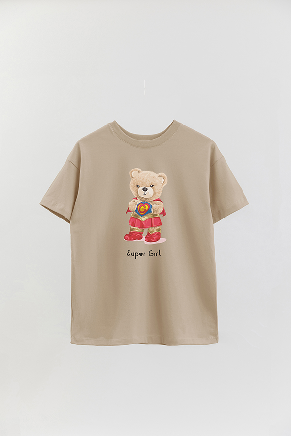 REMERA OVER ESTAMPADA UNISEX TEDDY SUPER GIRL