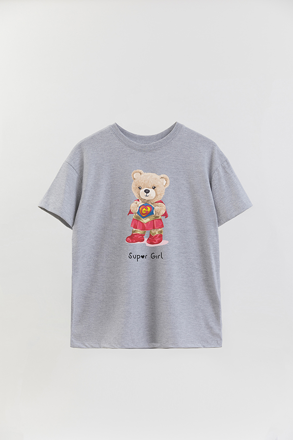 REMERA OVER ESTAMPADA UNISEX TEDDY SUPER GIRL