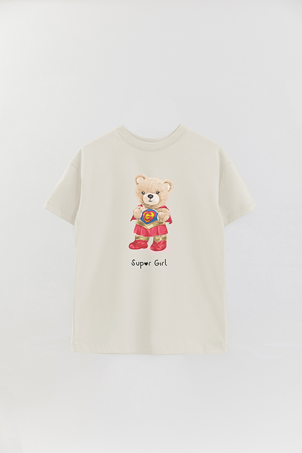 REMERA OVER ESTAMPADA UNISEX TEDDY SUPER GIRL