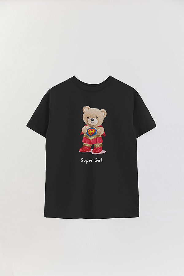 REMERA OVER ESTAMPADA UNISEX TEDDY SUPER GIRL