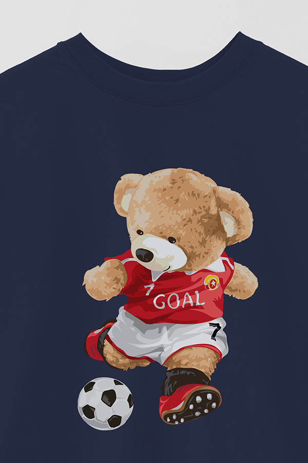 REMERA OVER ESTAMPADA UNISEX TEDDY FOOTBALL PLAYER