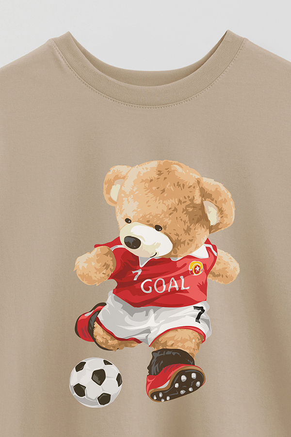 REMERA OVER ESTAMPADA UNISEX TEDDY FOOTBALL PLAYER