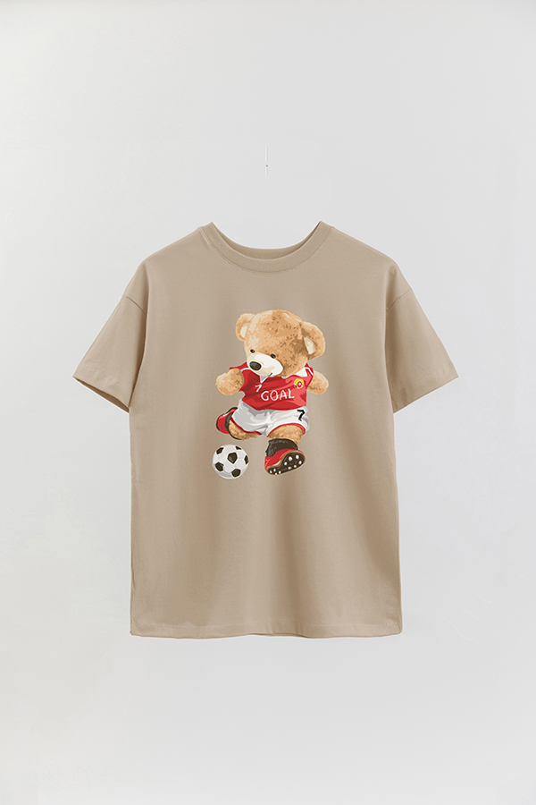 REMERA OVER ESTAMPADA UNISEX TEDDY FOOTBALL PLAYER