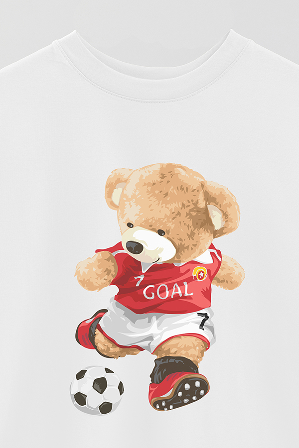 REMERA OVER ESTAMPADA UNISEX TEDDY FOOTBALL PLAYER