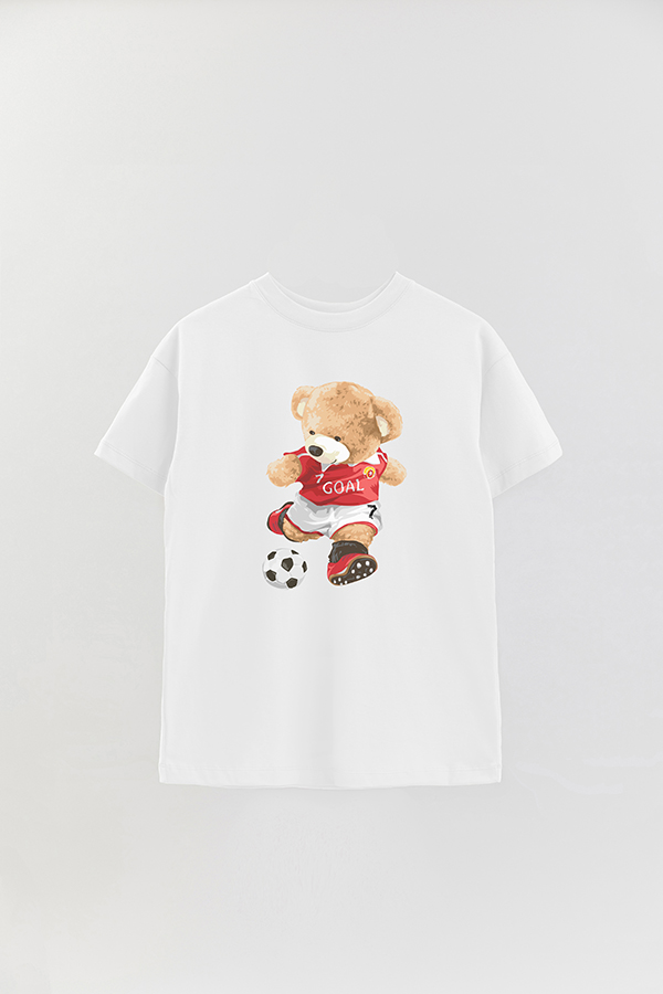 REMERA OVER ESTAMPADA UNISEX TEDDY FOOTBALL PLAYER
