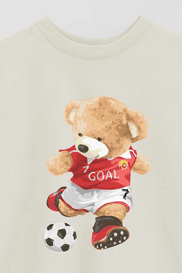 REMERA OVER ESTAMPADA UNISEX TEDDY FOOTBALL PLAYER