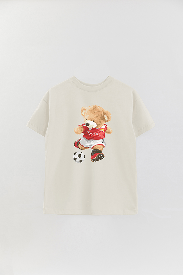 REMERA OVER ESTAMPADA UNISEX TEDDY FOOTBALL PLAYER