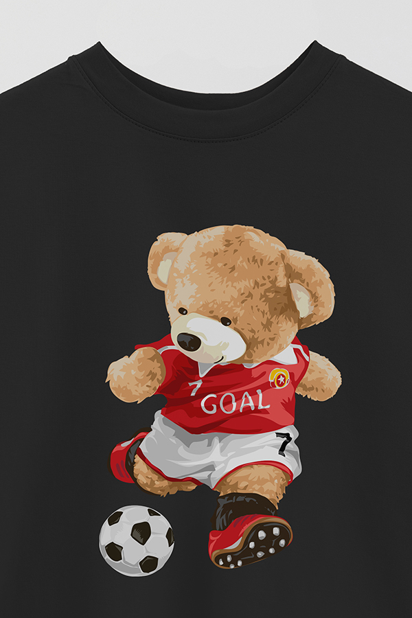 REMERA OVER ESTAMPADA UNISEX TEDDY FOOTBALL PLAYER