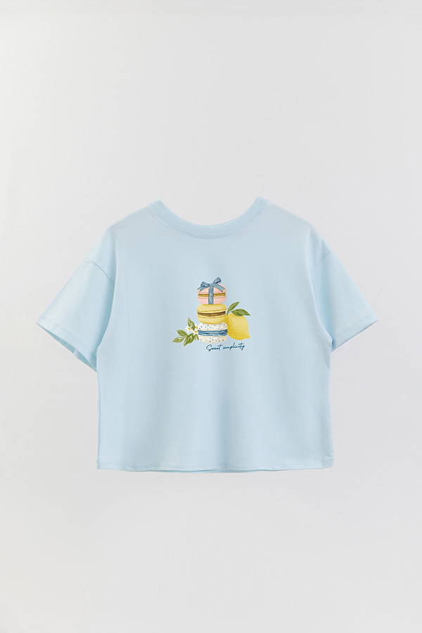 REMERA CROP ESTAMPADA COASTAL SWEET SIMPLICITY