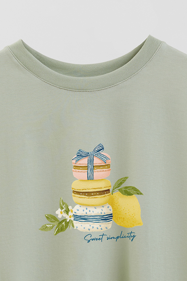 REMERA CROP ESTAMPADA COASTAL SWEET SIMPLICITY