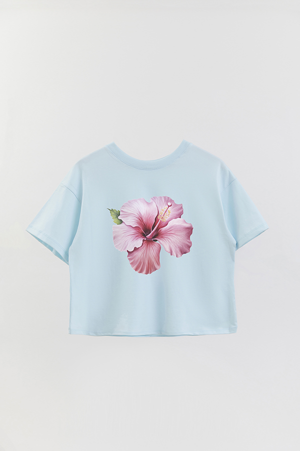 REMERA CROP ESTAMPADA HIBISCUS 6