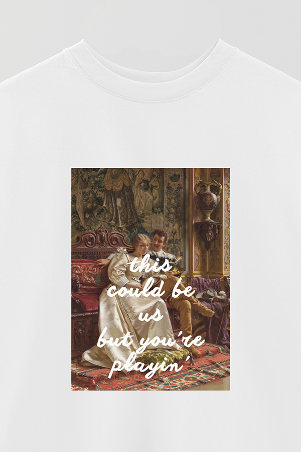REMERA OVER ESTAMPADA ART COLLECTION 25 THIS COULD BE US 2