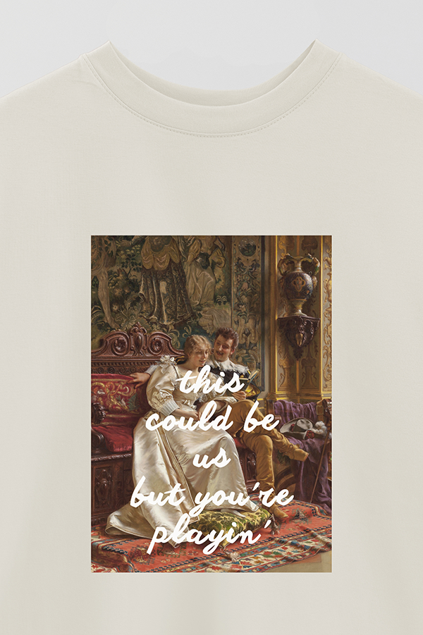 REMERA OVER ESTAMPADA ART COLLECTION 25 THIS COULD BE US 2