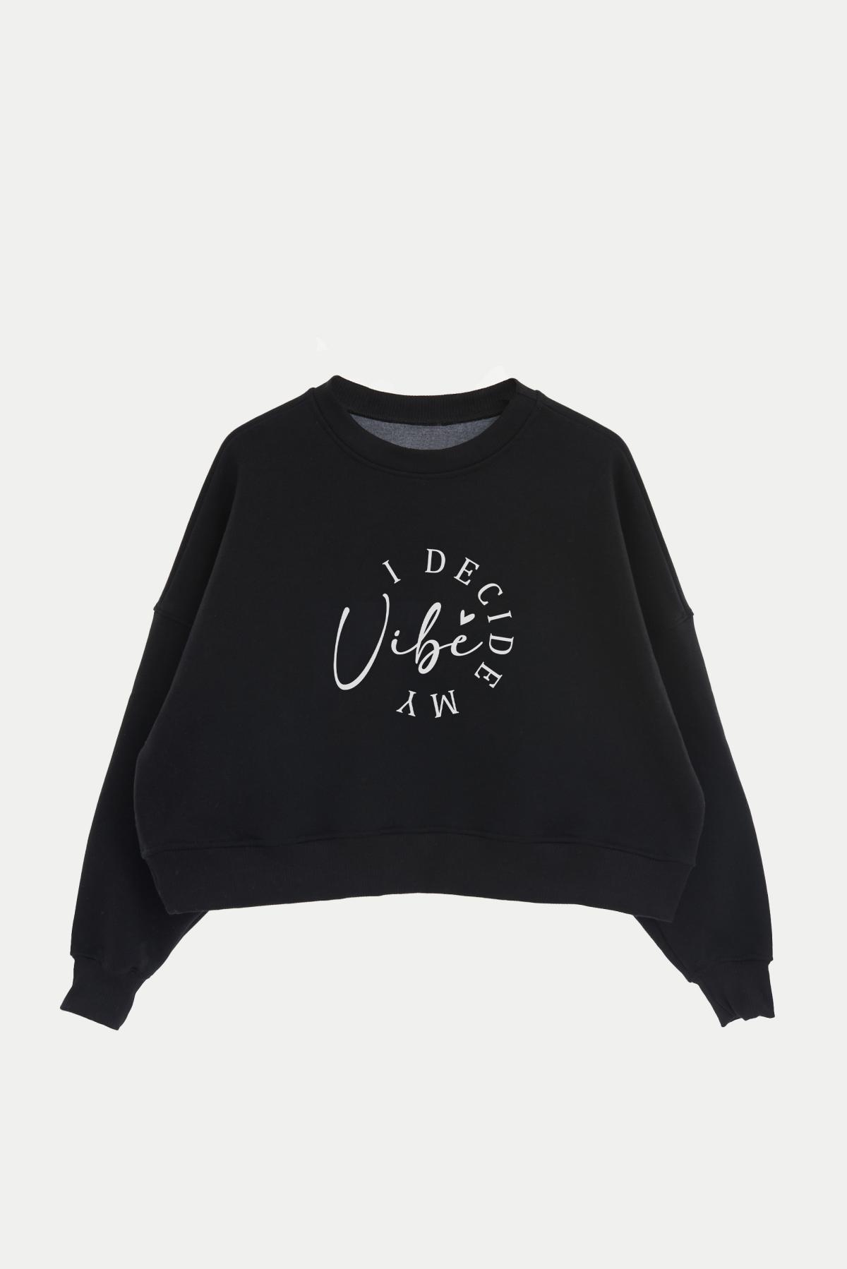 BUZO CROP ESTAMPADO MINIMAL LOVE VIBE