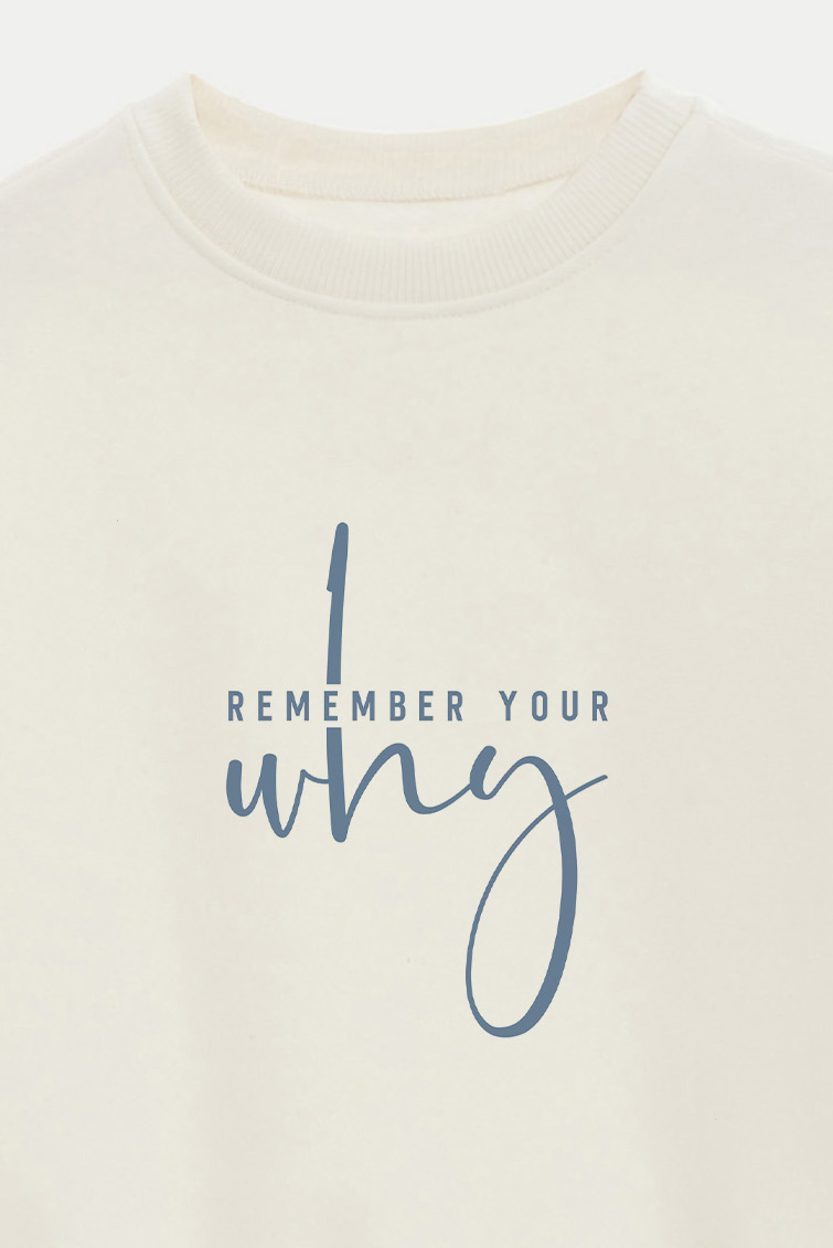 BUZO CROP ESTAMPADO MINIMAL LOVE REMEMBER WHY