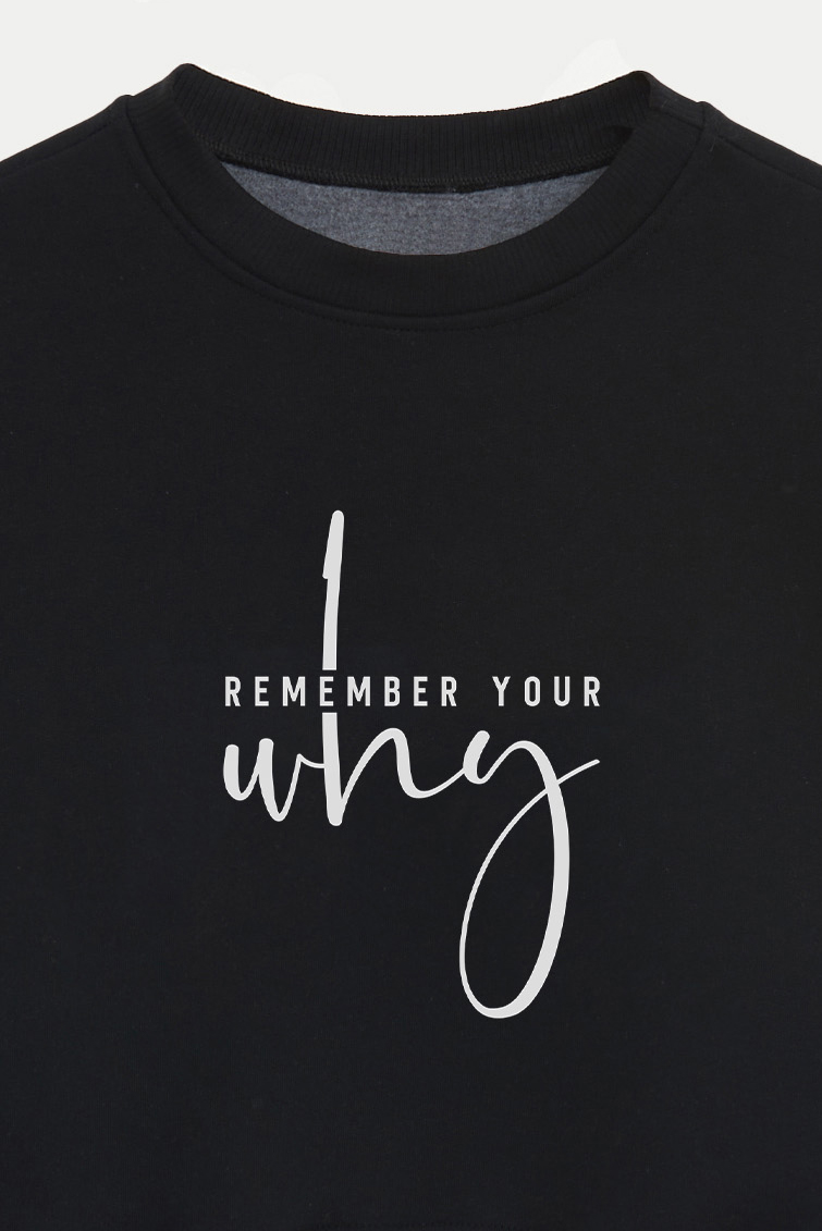 BUZO CROP ESTAMPADO MINIMAL LOVE REMEMBER WHY