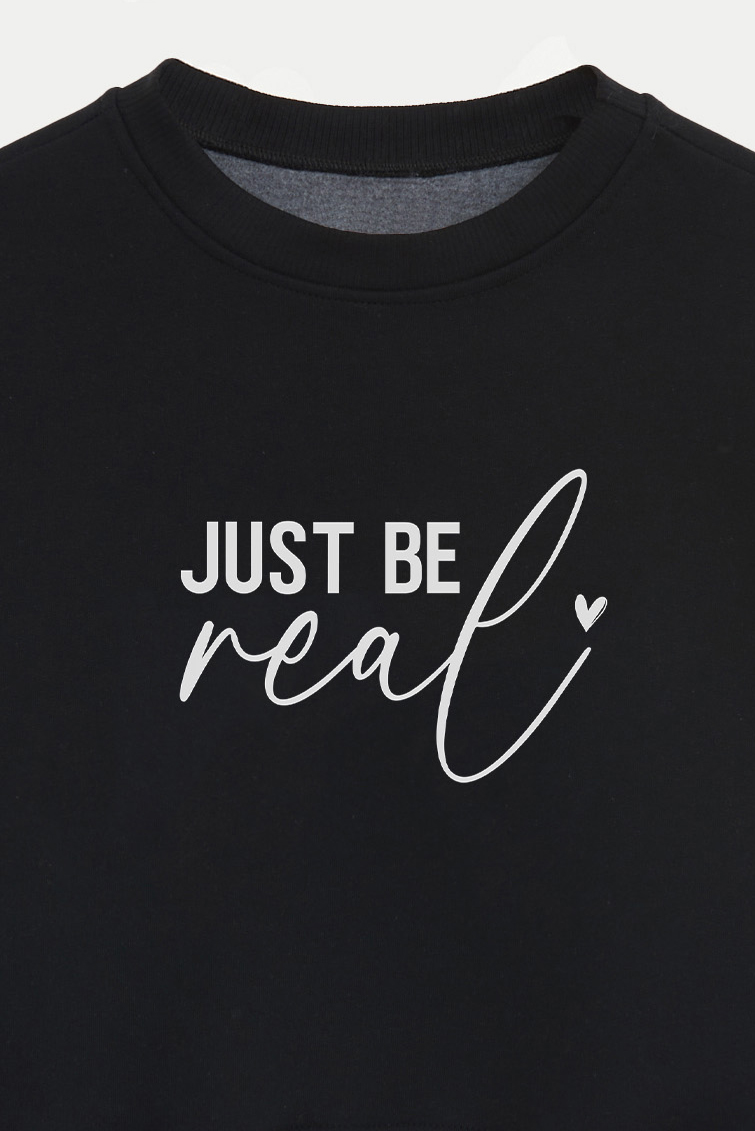 BUZO CROP ESTAMPADO MINIMAL LOVE REAL