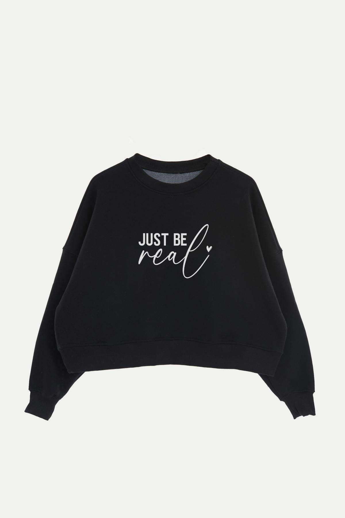 BUZO CROP ESTAMPADO MINIMAL LOVE REAL