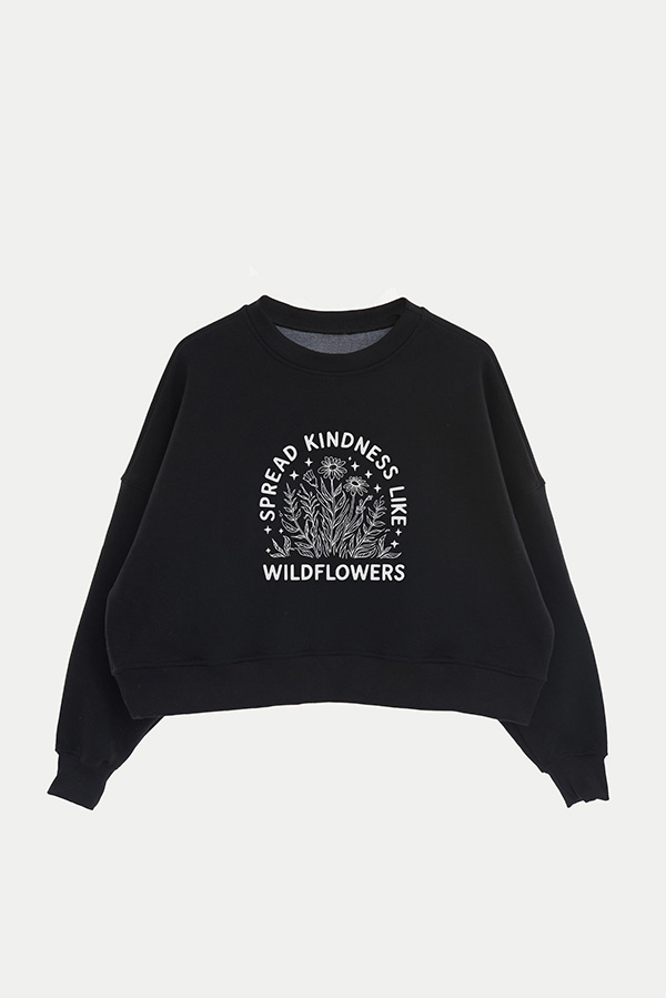 BUZO CROP ESTAMPADO MINIMAL LOVE KINDNESS