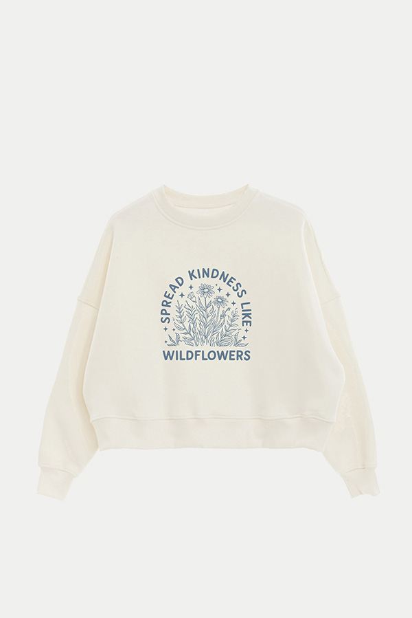 BUZO CROP ESTAMPADO MINIMAL LOVE KINDNESS