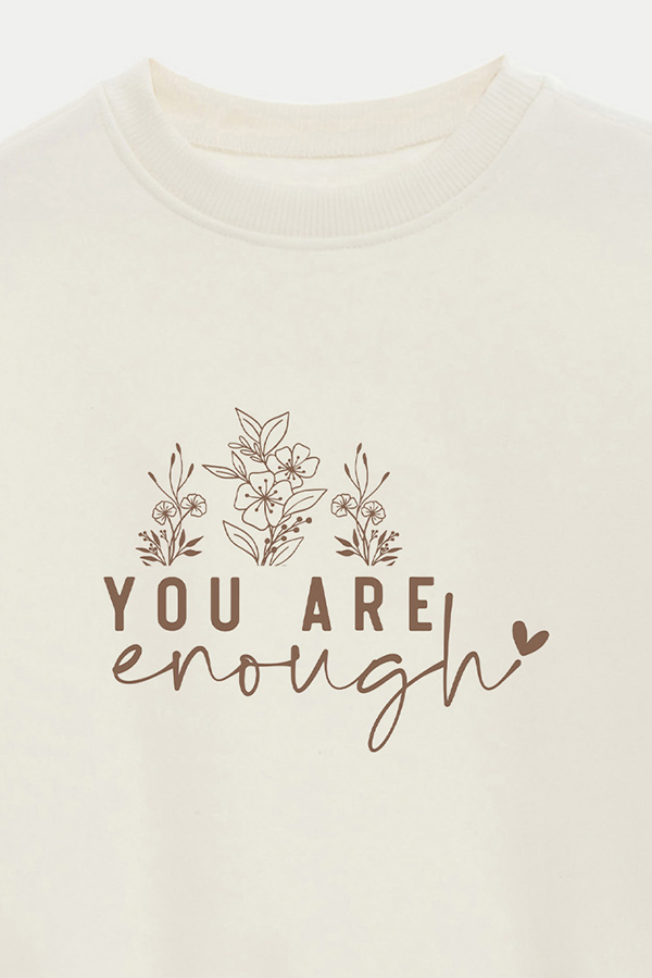 BUZO CROP ESTAMPADO MINIMAL LOVE ENOUGH