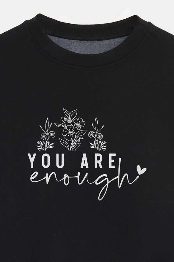 BUZO CROP ESTAMPADO MINIMAL LOVE ENOUGH