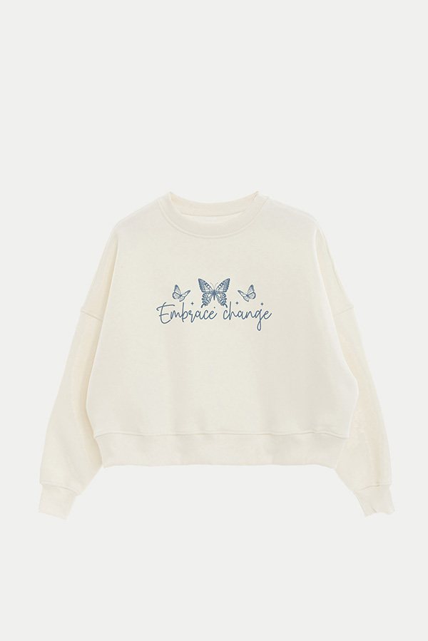 BUZO CROP ESTAMPADO MINIMAL LOVE EMBRACE