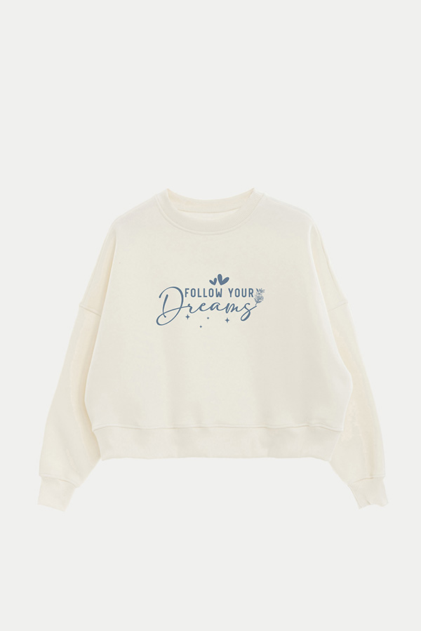 BUZO CROP ESTAMPADO MINIMAL LOVE DREAMS