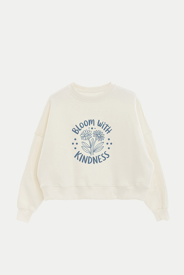 BUZO CROP ESTAMPADO MINIMAL LOVE BLOOM