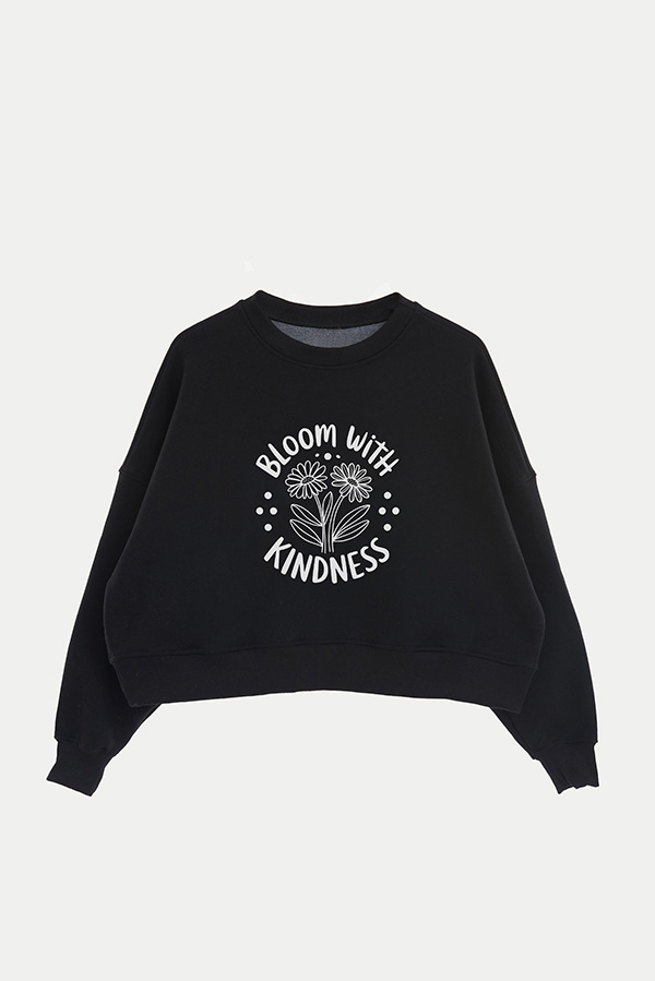 BUZO CROP ESTAMPADO MINIMAL LOVE BLOOM