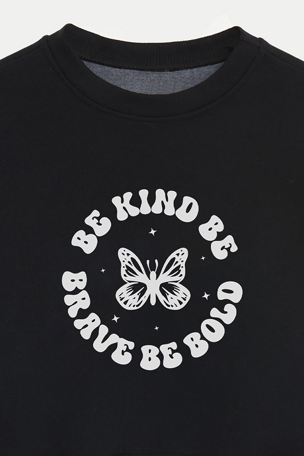 BUZO CROP ESTAMPADO MINIMAL LOVE BE BRAVE