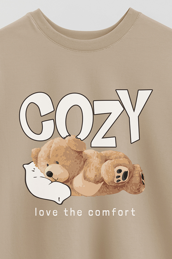 REMERA OVER ESTAMPADA UNISEX TEDDY COZY