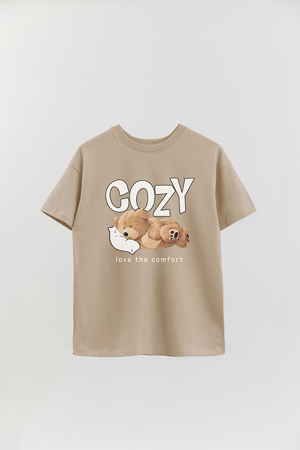 REMERA OVER ESTAMPADA UNISEX TEDDY COZY