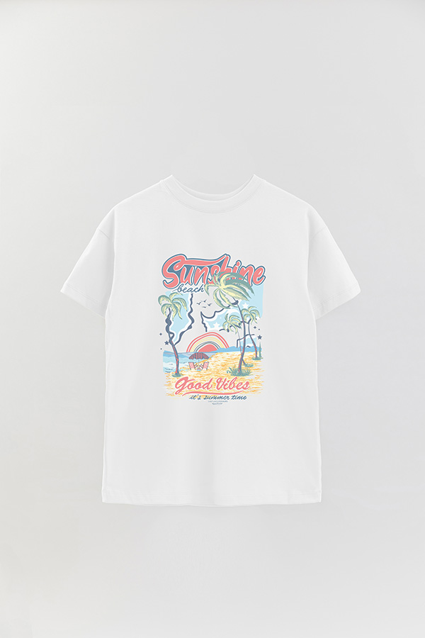 REMERA OVER ESTAMPADA TROPICAL ISLAND