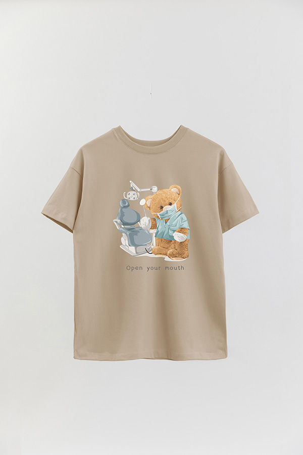 REMERA OVER ESTAMPADA UNISEX TEDDY DENTIST
