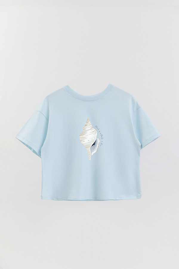 REMERA CROP ESTAMPADA COASTAL PETAL POWERED