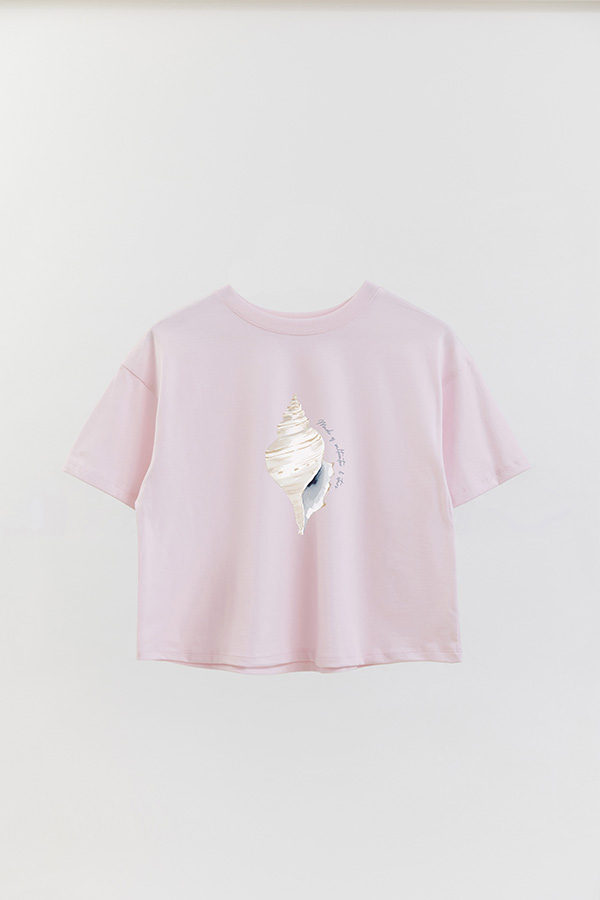 REMERA CROP ESTAMPADA COASTAL PETAL POWERED